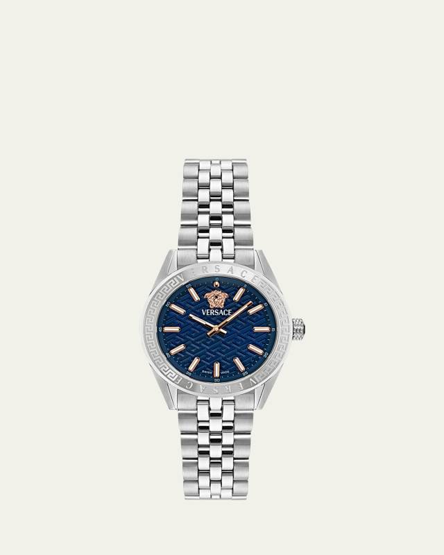 V-Code Greca Stainless Steel Bracelet Watch, 36mm